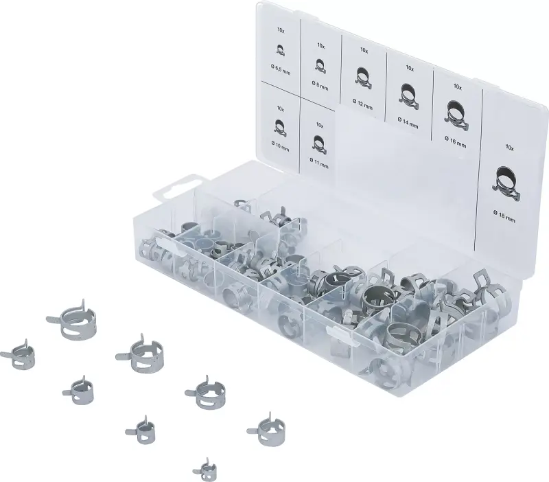 Sada hadicových spon z pružinové pásové oceli 80dí, BGS 9475 (BGS109475)