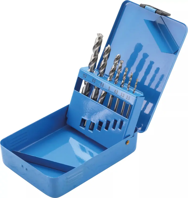 Spirálové vrtáky HSS průměr 2,5 ÷ 10,2 mm BGS109580. Sada7 dílů (BGS109580)