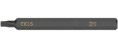 Wera 018166 Šroubovací bit TX 15 pro rázové šroubováky 867 S (W05018166001)