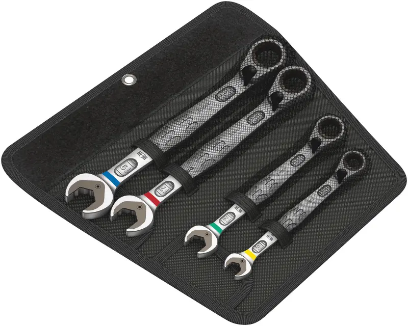 Wera 020090 Očkoploché ráčnové klíče 10 ÷ 19 mm 6001 Joker 4 Set 1, vyhnuté - 4 dílů (W05020090001)