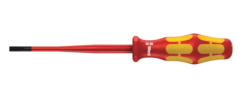 Wera 020129 Elektrikářský šroubovák Kraftform Plus 0,8x4,0x100 mm typ 160 iSS VDE izolovaný, snížený průměr čepele a rukojeti (W05020129001)