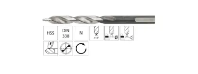 Stupňovitý vrták HSS pr. 9 mm s trojhrannou stopkou Format 7411650900