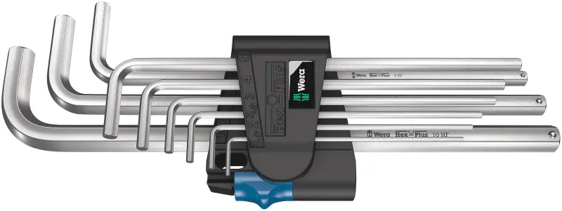 Wera 022130 Zástrčné klíče 1,5 ÷ 10 mm 950/9 L Hex-Plus HF 1, chromování, přidržovací fce - 9 dílů (W05022130001)