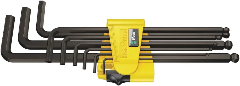 Wera 022171 Zástrčné klíče 5/64 ÷ 3/8" 950/9 Hex-Plus Imperial 1, palcové, BlackLaser - 9 dílů (W05022171001)