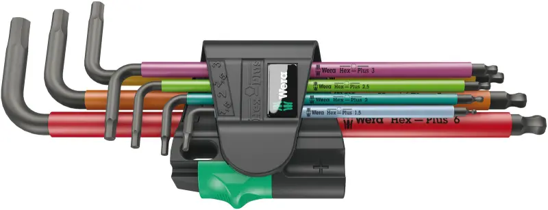 Wera 022534 Zástrčné klíče 1,5 ÷ 6 mm 950/7 Hex-Plus Multicolour Magnet 1, BlackLaser - 7 dílů (W05022534001)