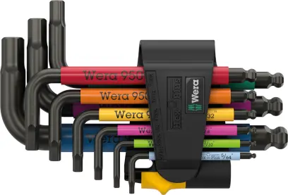 Wera 022641 Zástrčné klíče inbus 950/9 Hex-Plus Multicolour Imperial 3, palcové, BlackLaser (Sada 9 dílů) (W05022641001)