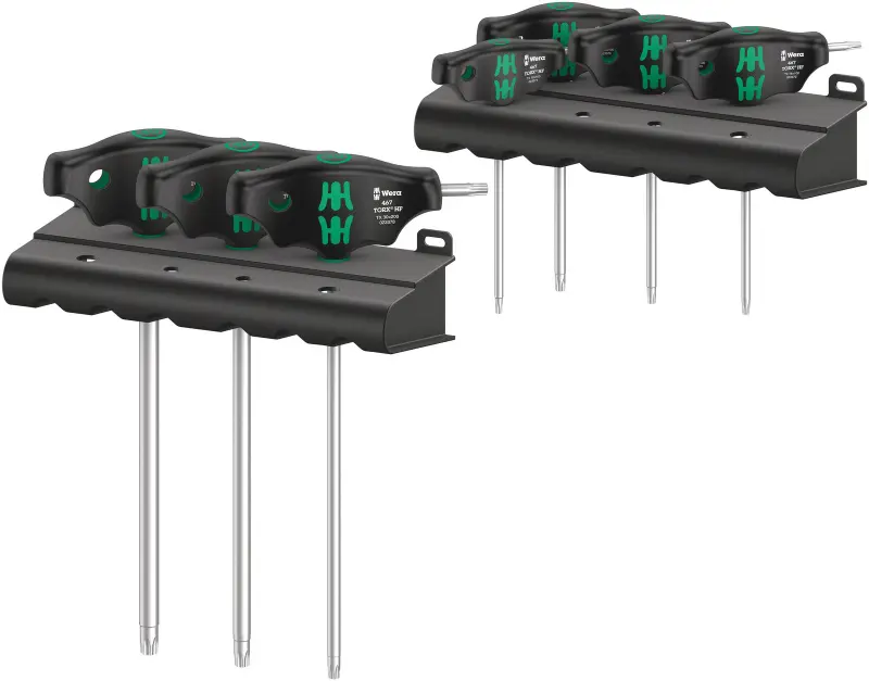 Wera 023452 Zástrčné klíče TORX® s T-rukojetí 454/7 HF Set 1 (Sada 9 dílů s přidržovací funkcí) (W05023452001)