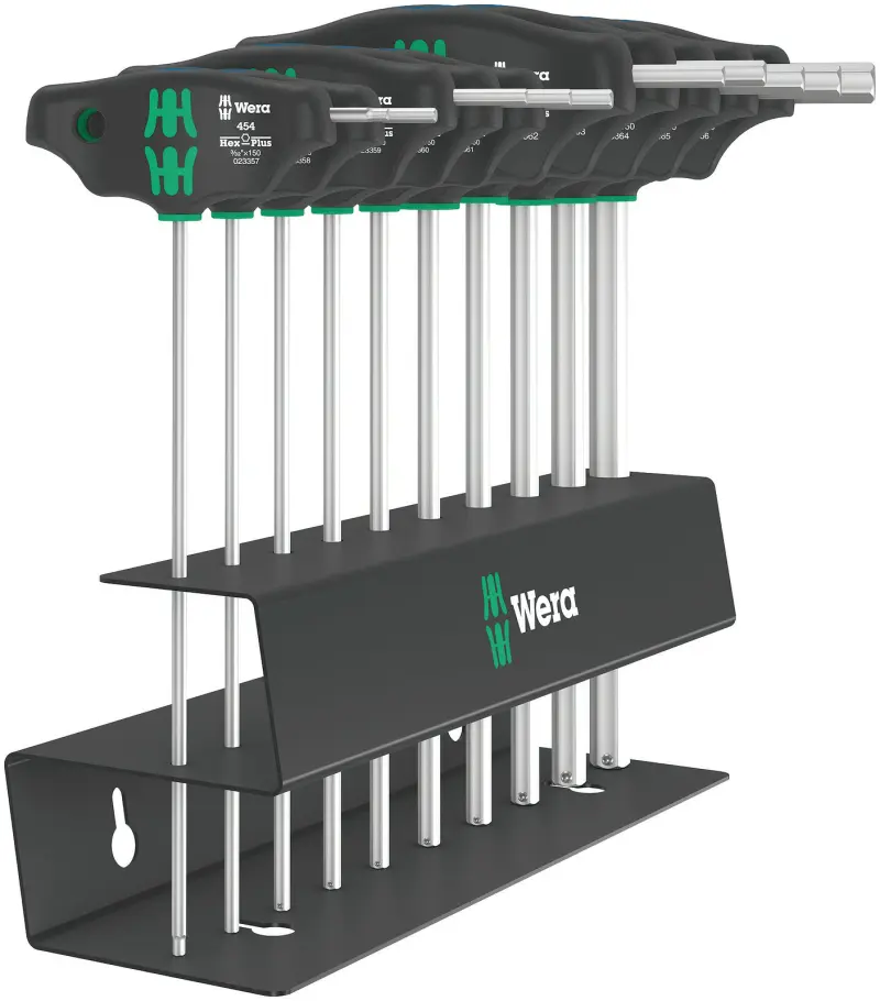 Wera 023454 Šroubováky Hex-Plus 3/32 ÷ 3/8" s příčnou rukojetí typ 454/10 HF Set Imperial 2 Přidržovací funkce (Sada 10 dílů) (W05023454001)