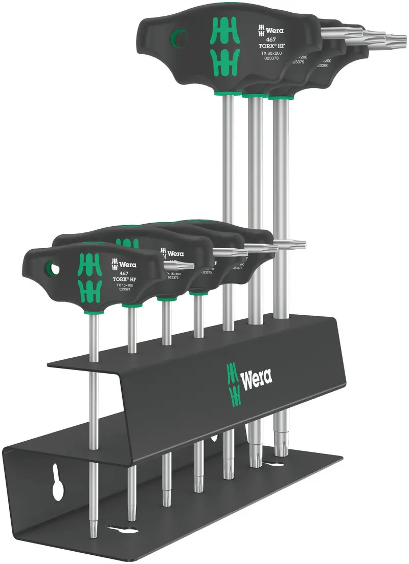 Wera 023456 Šroubováky T-Profil TX 10 ÷ TX 45 s příčnou rukojetí typ 467/7 TORX HF Set 2 Přidržovací funkce (Sada 7 dílů) (W05023456001)