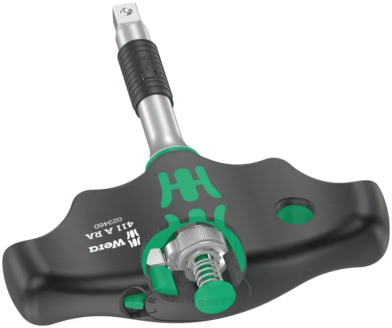Wera 023460 Ruční držák hlavic typ 411 RA s T-rukojetí a adaptérem 1/4" (W05023460001)