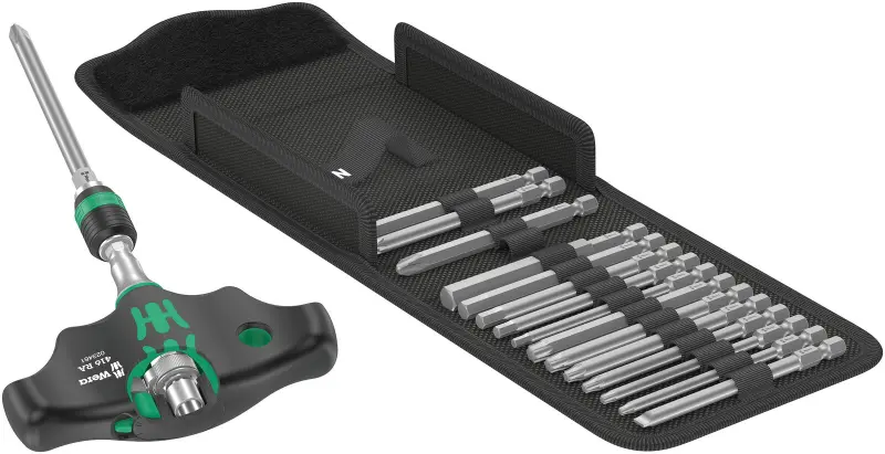 Wera 023471 Šroubovací bity s T-rukojetí Kraftform Kompakt 400 RA Set 1 (Sada 17 dílů) (W05023471001)