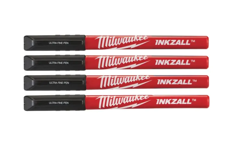 Značkovače s jemným hrotem Milwaukee INKZALL™ - černé (Sada 4 ks) (MI48223164)