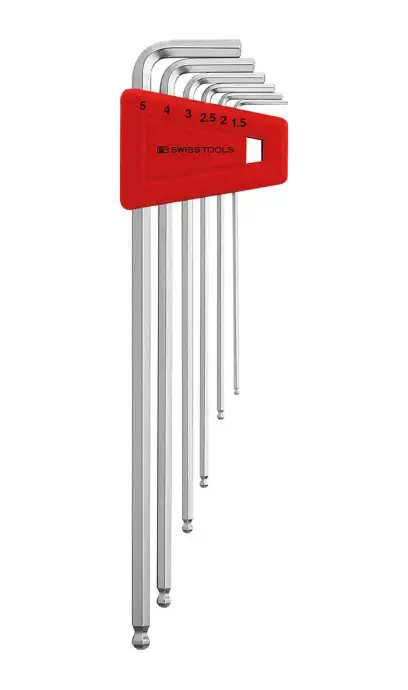 Zástrčné klíče inbus 1,5 ÷ 5 mm Swiss Tools PB 212.LH-5, dlouhé s kul. hlavou (Sada 6 dílů) (PBS7610733007141)