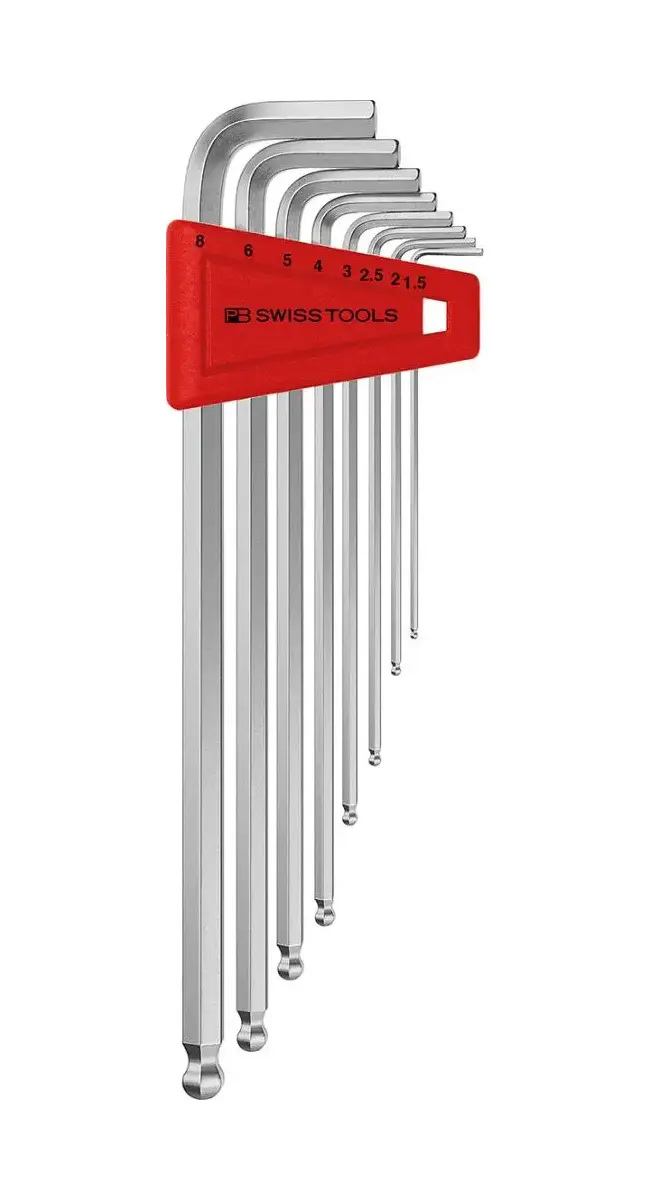 Sada imbusových klíčů pro šestihran v plastovém držáku 1,5–8 mm dlouhá kulová hlava PB SWISS TOOLS (8 kusů) (PBS7610733018734)