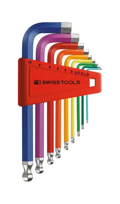 Zástrčné klíče inbus 1,5 ÷ 10 mm Swiss Tools PB 212.H-10 RB, s kul.hlavou (Sada 9 dílů) (PBS7610733063741)