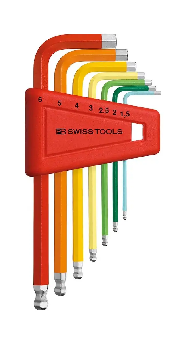 Zástrčné klíče inbus 1,5 ÷ 6 mm Swiss Tools PB 212.H-6 RB, s kul.hlavou (Sada 7 dílů) (PBS7610733254279)