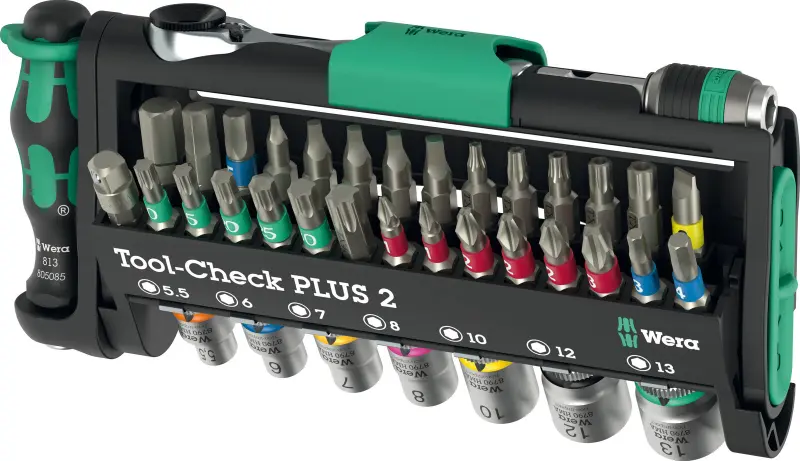 Wera 049056 Šroubovací bity, hlavice a ráčna Zyklop 1/4" Tool-Check Plus 2 (Sada 39 dílů) (W05049056001)