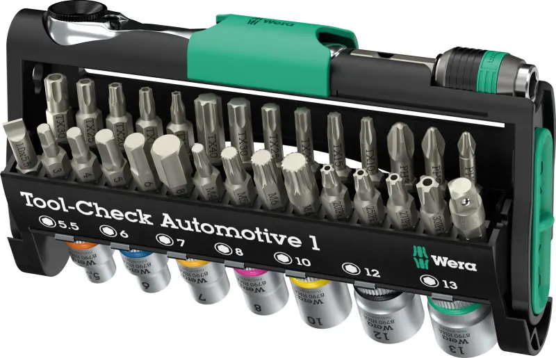 Wera 049065 Šroubovací bity, hlavice a ráčna Zyklop 1/4" Tool-Check Automotive 1 (Sada 38 dílů) (W05049065001)