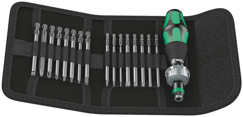 Wera 051041 Držák s bity Kraftform Kompakt 60 RA, Imperial do 50 Nm (17-ti dílná sada) (W05051041001)