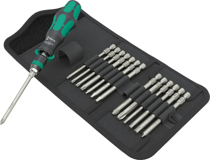 Wera 051066 Držák bitů Kraftform Kompakt 838 RA-R M Imperial Set 1 včetně bitů (Sada 15 dílů) (W05051066001)