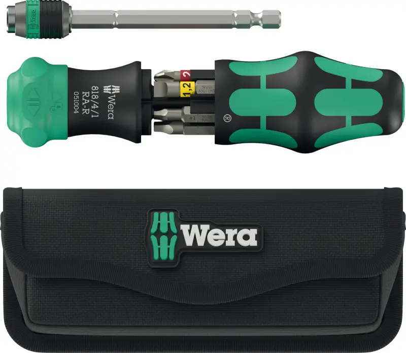 Wera 051516 Ruční šroubovák s ráčnou Kraftform Kompakt 26 RA-R včetně bitů. V pouzdru (Sada 6 dílů) (W05051516001)