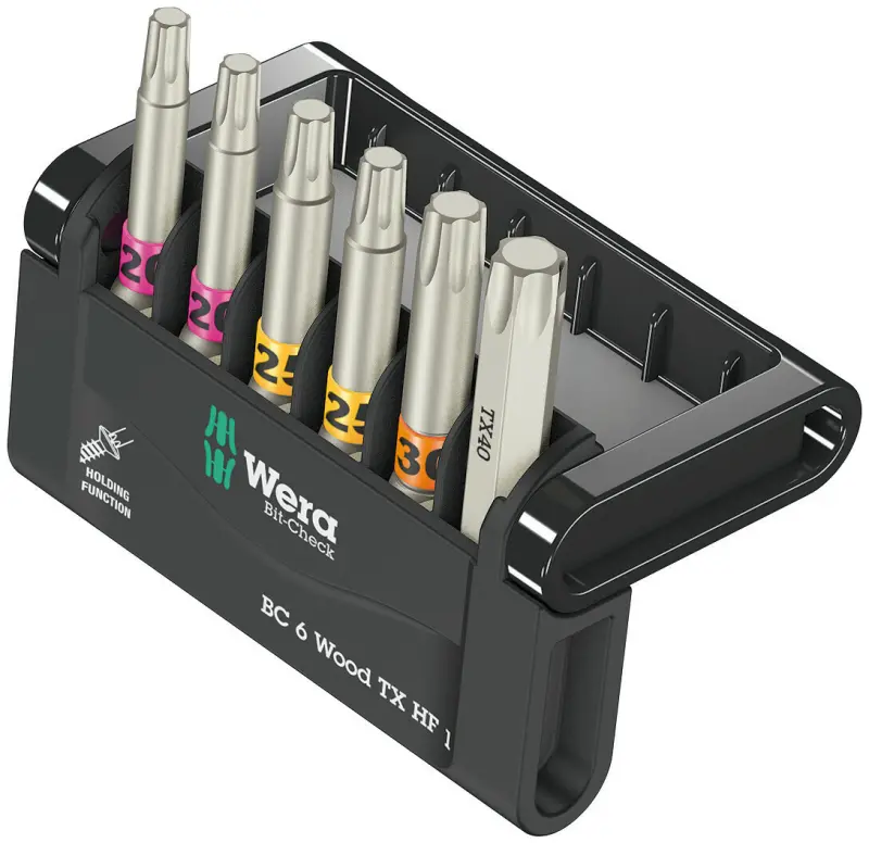 Wera 056470 Šroubovací bity 1/4" Bit-Check 6 Wood TX HF 1 (Sada 6 dílů) (W05056470001)