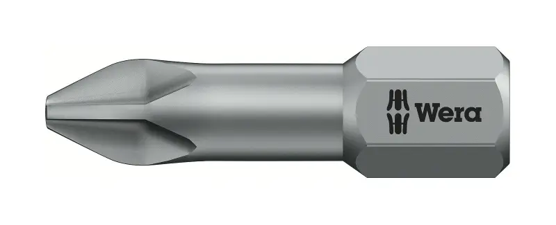 Wera 056510 Bit PH 2 – 851/1 TZ. Šroubovací bit 1/4 Hex, 25 mm pro křížové šrouby Phillips 851/1 (W05056510001)