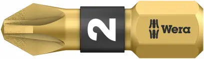 Wera 056702 Bit PZ 2 - 855/1 BDC. Šroubovací bit 1/4 Hex, 25 mm pro křížové šrouby Pozidriv (W05056702001)