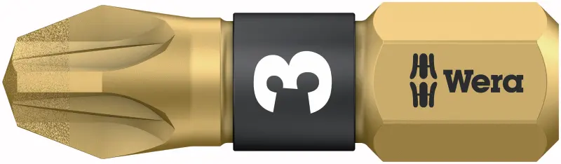 Wera 056704 Bit PZ 3 - 855/1 BDC. Šroubovací bit 1/4 Hex, 25 mm pro křížové šrouby Pozidriv (W05056704001)