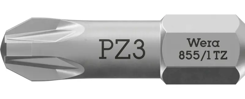 Wera 056825 Šroubovací bit 1/4" Hex PZ 3 x 25 mm, typ 855/1 TZ pro křížové šrouby Pozidriv (W05056825001)