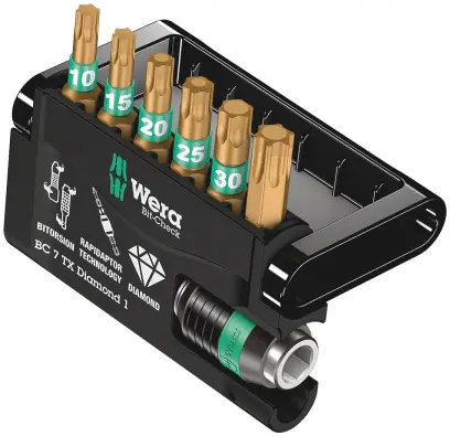 Wera 057415 Bity Bit-Check 7 TX Diamond 1 s držákem 889/4/1 K (Sada 7 dílů) (W05057415001)