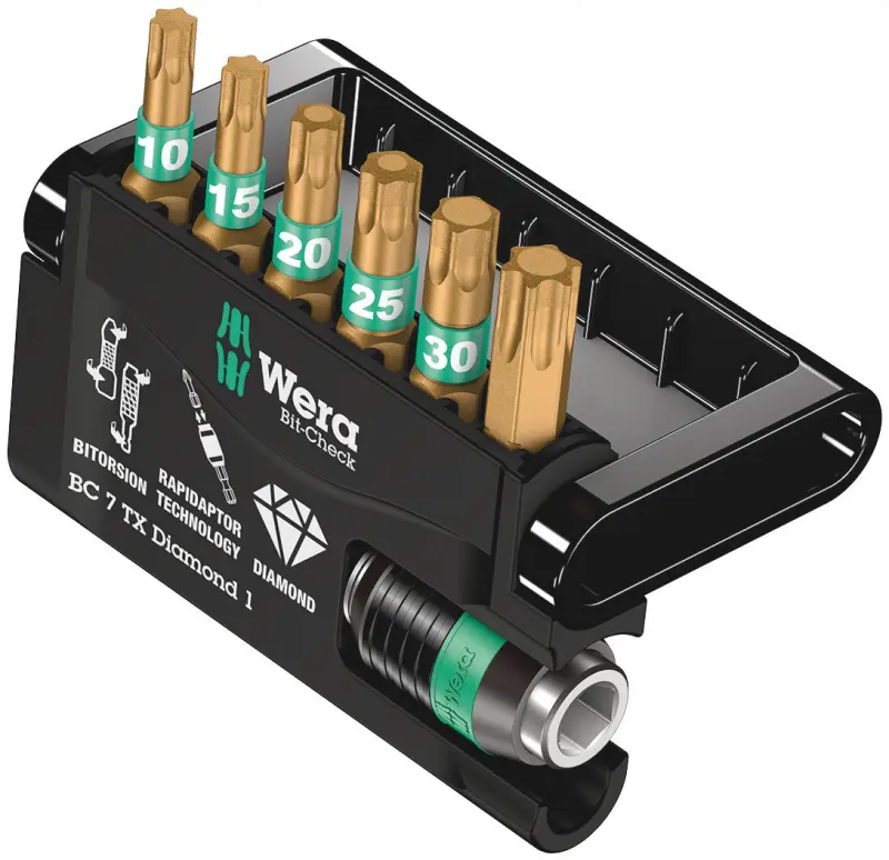 Wera 057415 Bity Bit-Check 7 TX Diamond 1 s držákem 889/4/1 K (Sada 7 dílů) (W05057415001)