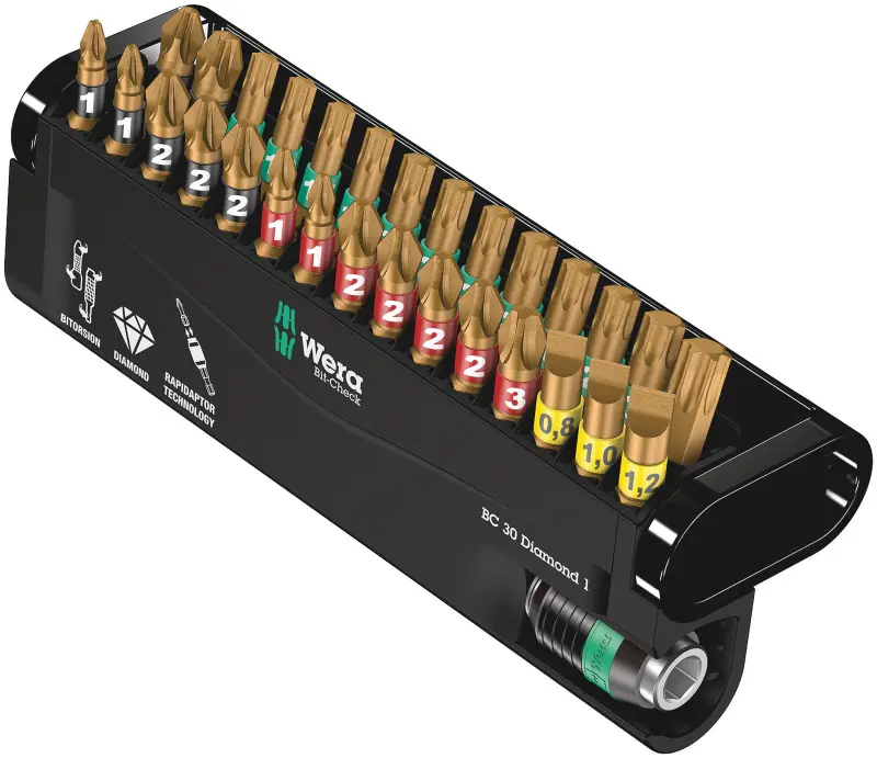 Wera 057431 Bity Bit-Check 30 Diamond 1 s držákem 889/4/1 K (Sada 30 dílů) (W05057431001)