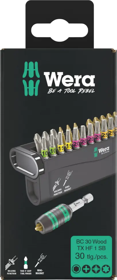 Wera 057437 30dílná sada bitů Bit-Check 30 Wood TX HF 1 SB (W05057437001)