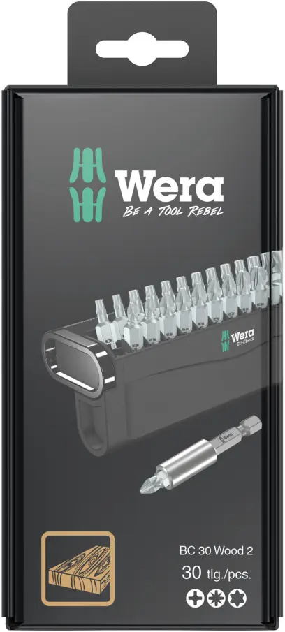 Wera 057438 Šroubovací bity 1/4" Bit-Check 30 Wood 2 SB (Sada 30 dílů) (W05057438001)