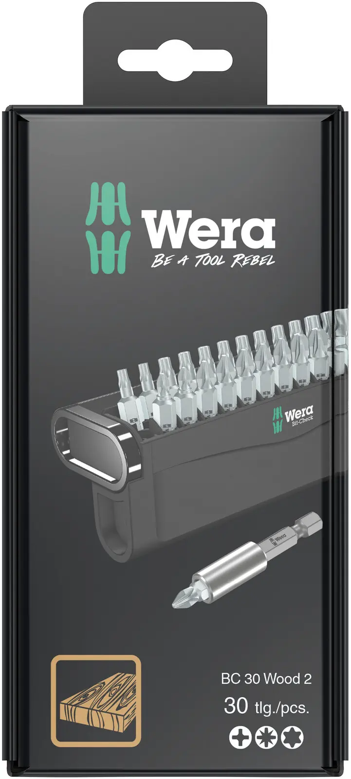 Wera 057438 Šroubovací bity 1/4" Bit-Check 30 Wood 2 SB (Sada 30 dílů) (W05057438001)