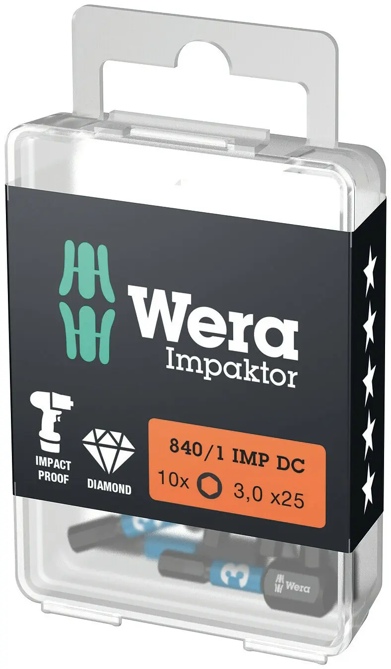 Wera 057603 Bity 1/4" Hex 3 mm 840/1 IMP DC Impaktor (W05057603001)