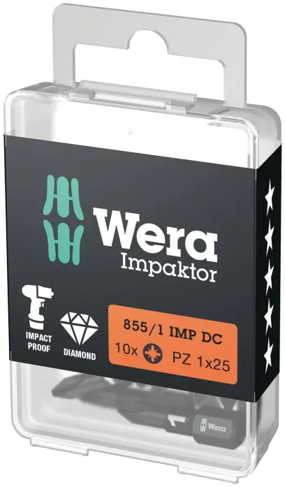 Wera 057620 Bity 1/4" PZ 1 typ 855/1 IMP DC Impaktor (W05057620001)