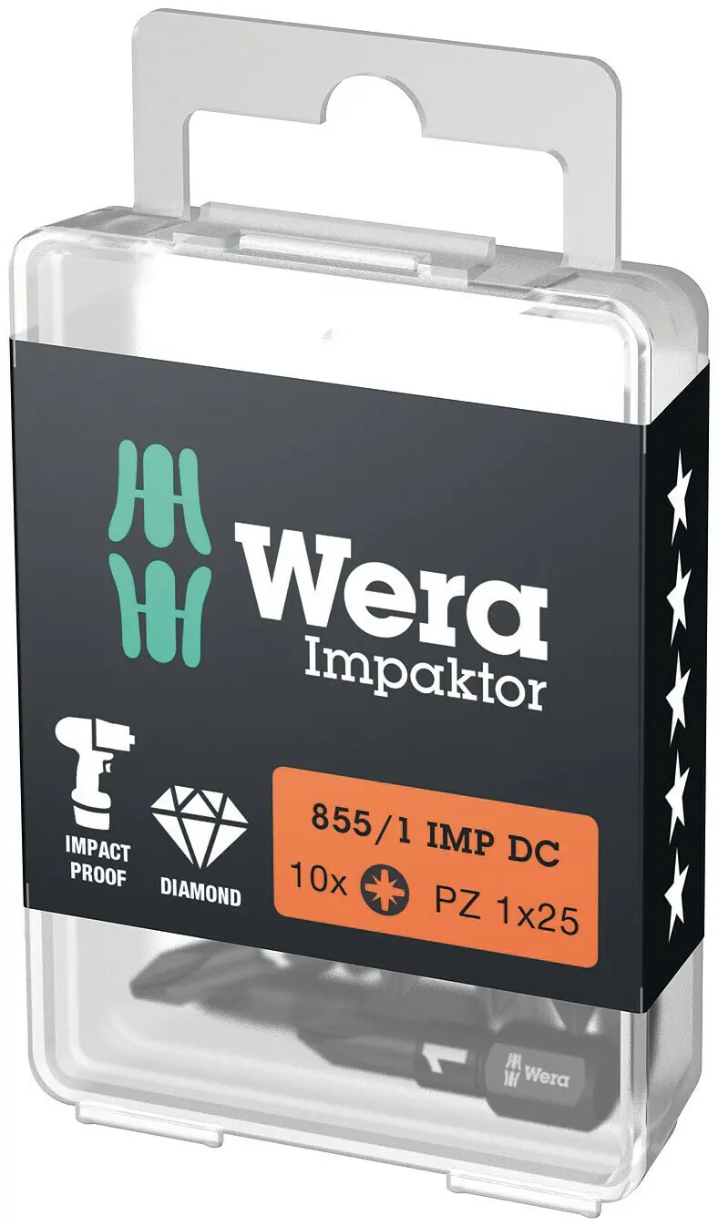 Wera 057620 Bity 1/4" PZ 1 typ 855/1 IMP DC Impaktor (W05057620001)