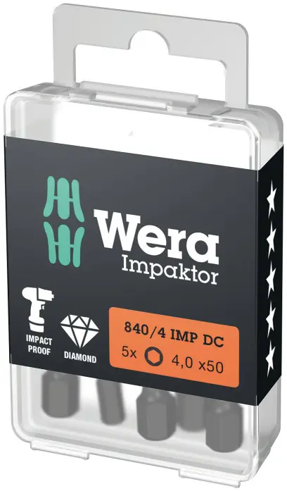 Wera 057644 Bit 1/4" Hex 4 x 50 mm 840/4 IMP DC Impaktor (W05057644001)