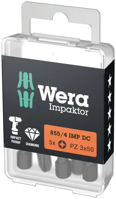 Wera 057662 Bit 1/4" PZ 3 x 50 mm typ 855/4 IMP DC Impaktor (W05057662001)