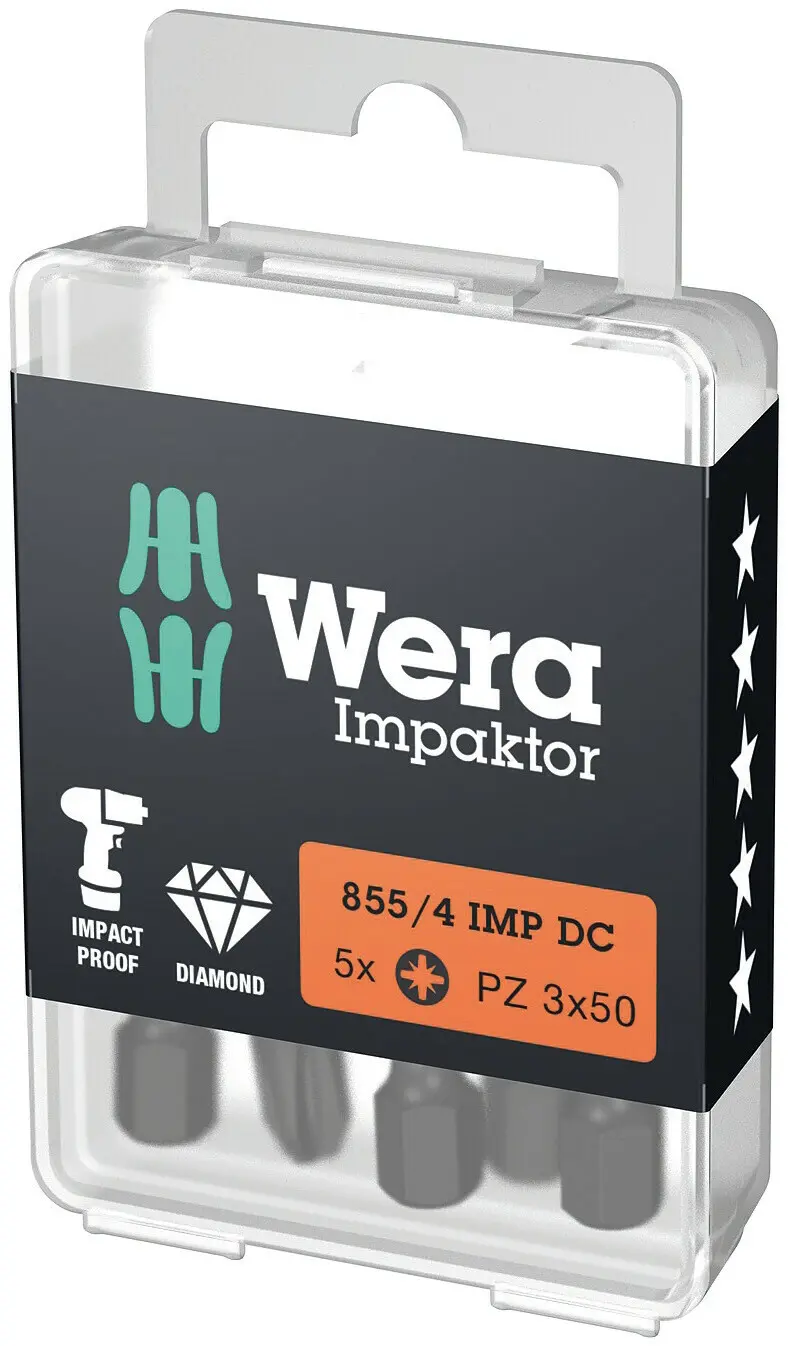 Wera 057662 Bit 1/4" PZ 3 x 50 mm typ 855/4 IMP DC Impaktor (W05057662001)