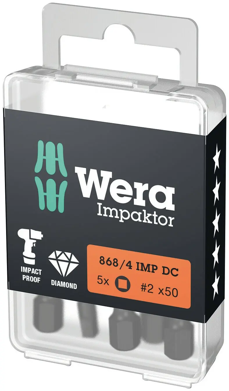Wera 057671 Bit 1/4" pro vnitřní čtyřhran # 2 x 50 mm typ 868/4 IMP DC Impaktor (W05057671001)