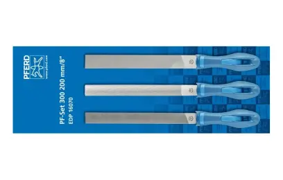 Sada pilníků s rukojetí, 3dílná sada pilníků 200 mm pro náročné kutily/řemeslníky (Sada 3 ks) (PF4007220008515)