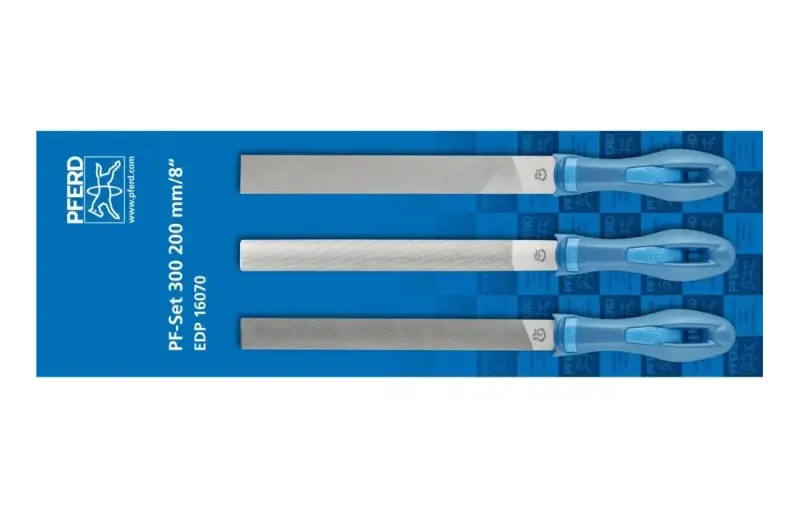 Sada pilníků s rukojetí, 3dílná sada pilníků 200 mm pro náročné kutily/řemeslníky (Sada 3 ks) (PF4007220008515)