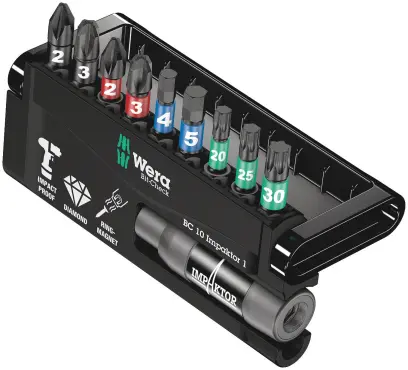 Wera 057680 10-dílná sada bitů a držák 8740/51/55/67-9/IMP DC Impaktor Bit-Check (W05057680001)