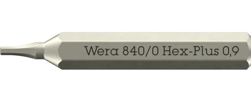 Wera 058108 Šroubovací bit 840/0 Micro 0,9 mm Hex-Plus na šrouby s šestihranem (W05058108001)