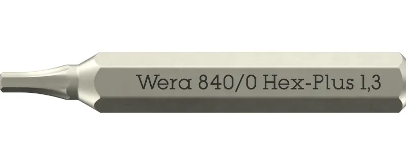 Wera 058109 Šroubovací bit 840/0 Micro Hex-Plus 1,3 mm na šrouby s vnitřním šestihranem (W05058109001)