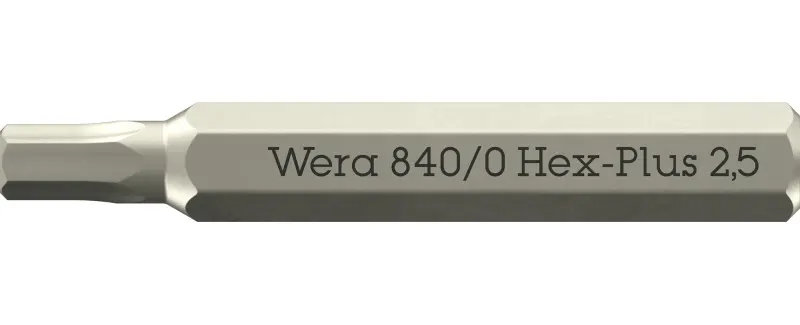 Wera 058112 Šroubovací bit 840/0 Micro Hex-Plus 2,5 mm na šrouby s vnitřním šestihranem (W05058112001)