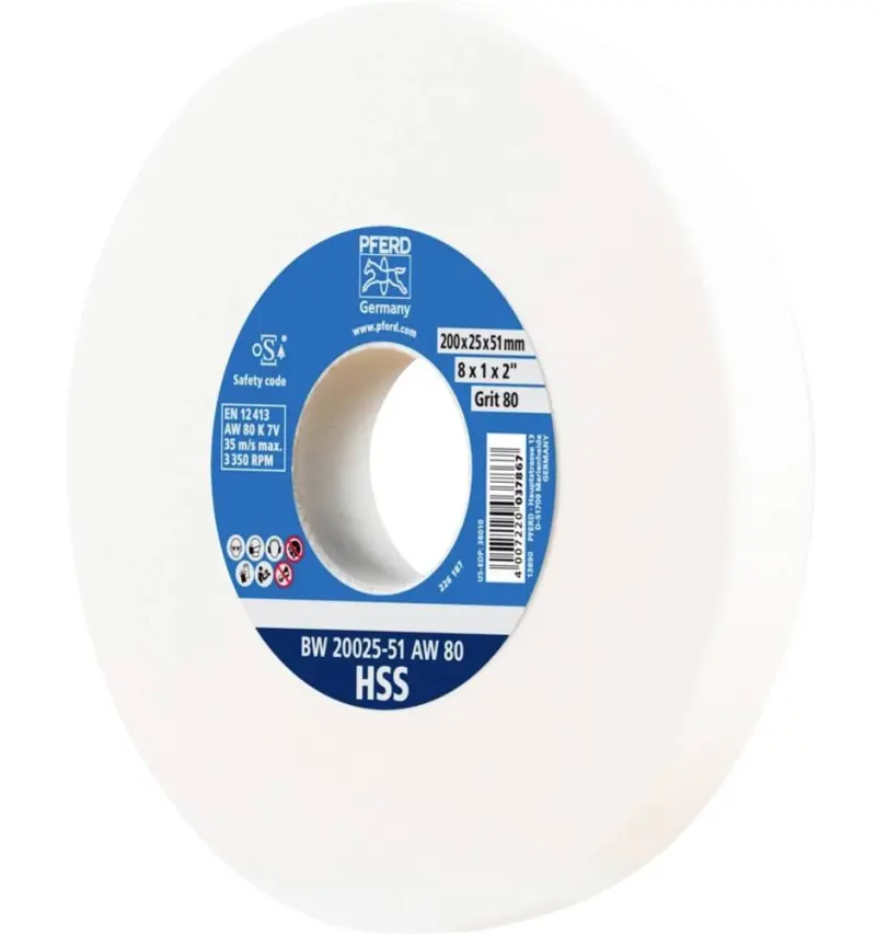 Brusný kotouč 200 x 25 mm Pferd BW 20025-51 AW 80 HSS pro ostření pilotních vrtáků HSS (PF4007220037867)